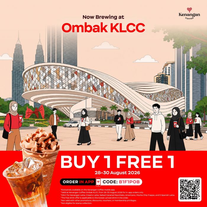 Kenangan Coffee Opens at Ombak KLCC With a 3-Day Buy 1 Free 1 Deal