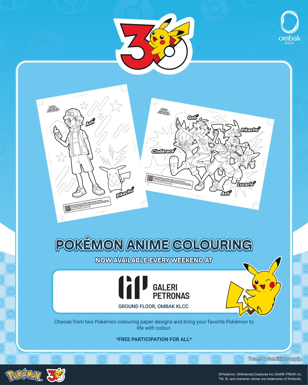 Free Pokémon Colouring Sheets at Galeri PETRONAS, Ombak KLCC