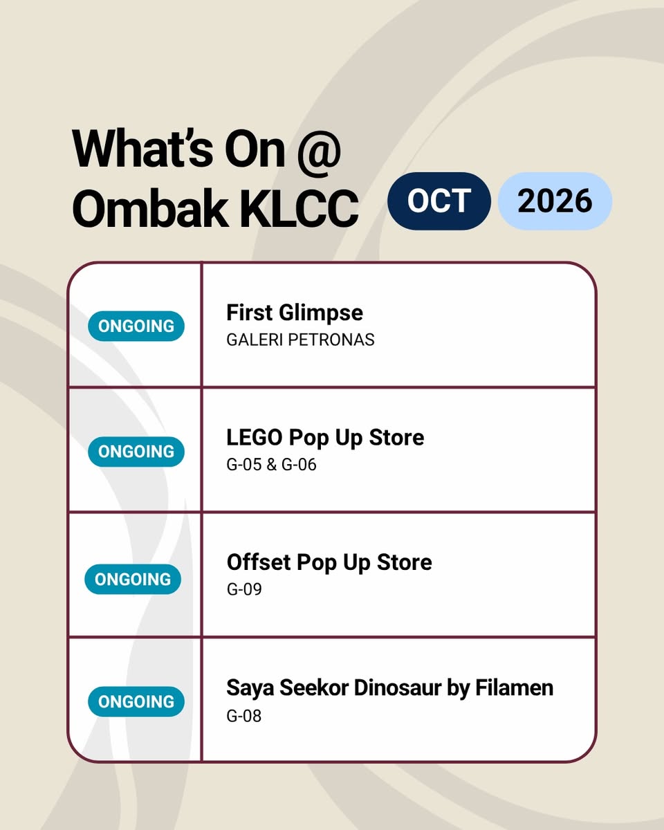 Ombak KLCC October 2026: LEGO, Pokémon, Offset, Jiang Ren Bazaar and More