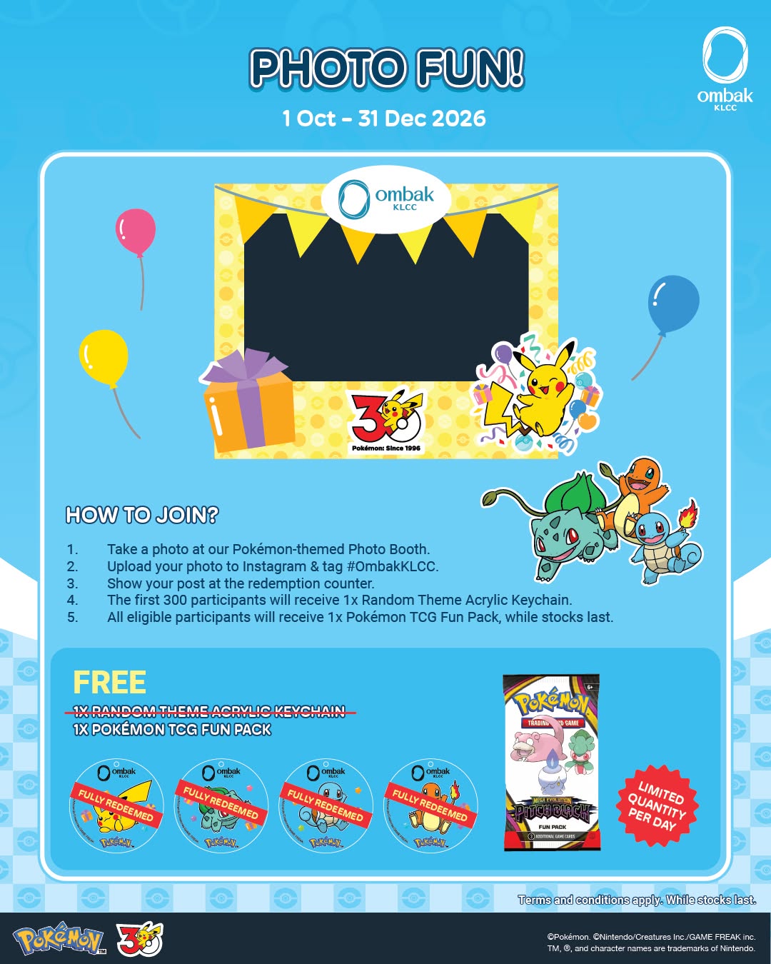Pokémon Photo Booth at Ombak KLCC Offers Free TCG Fun Pack