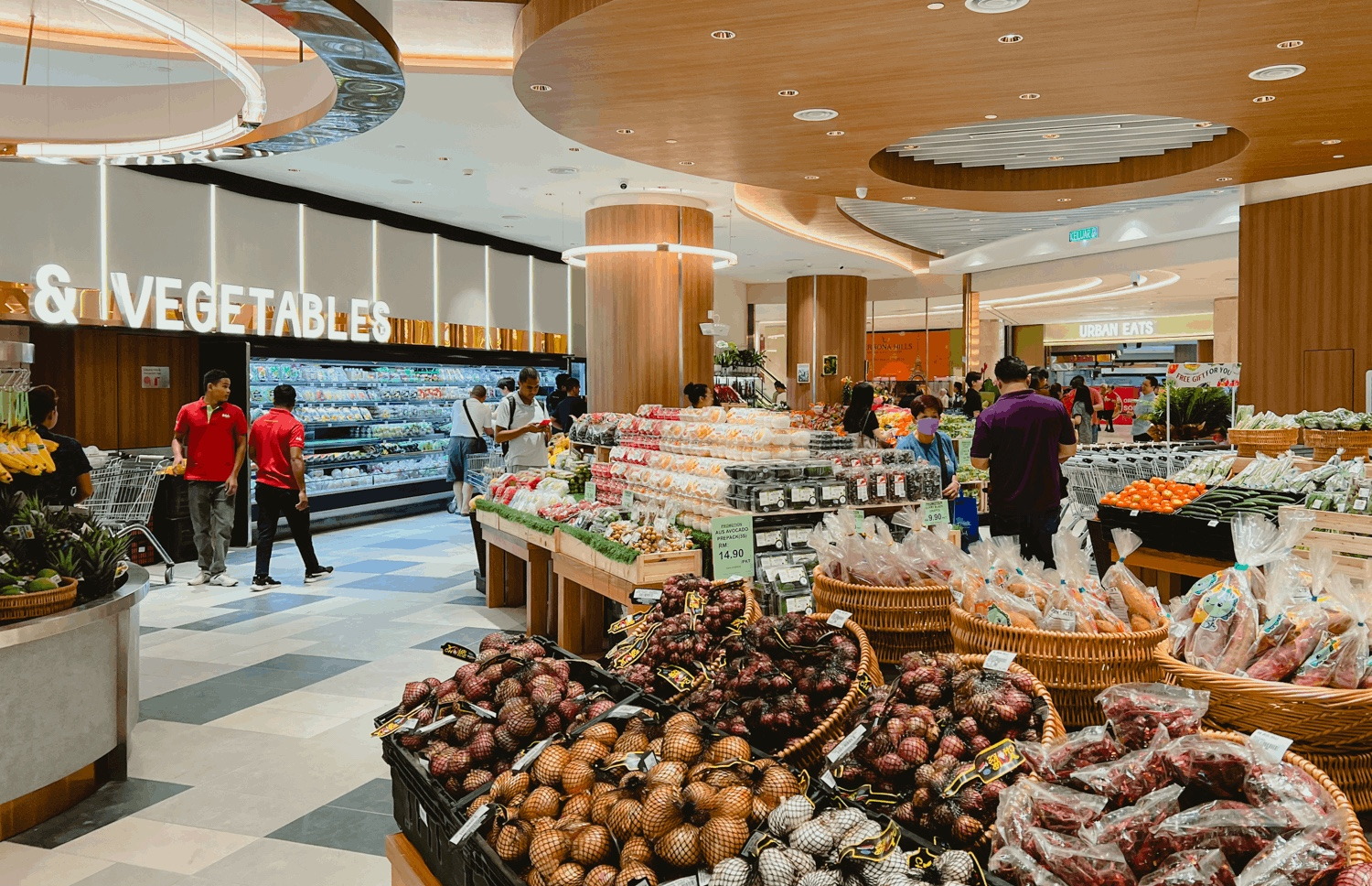 Produce counters at Urban Marketplace inside Ombak KLCC